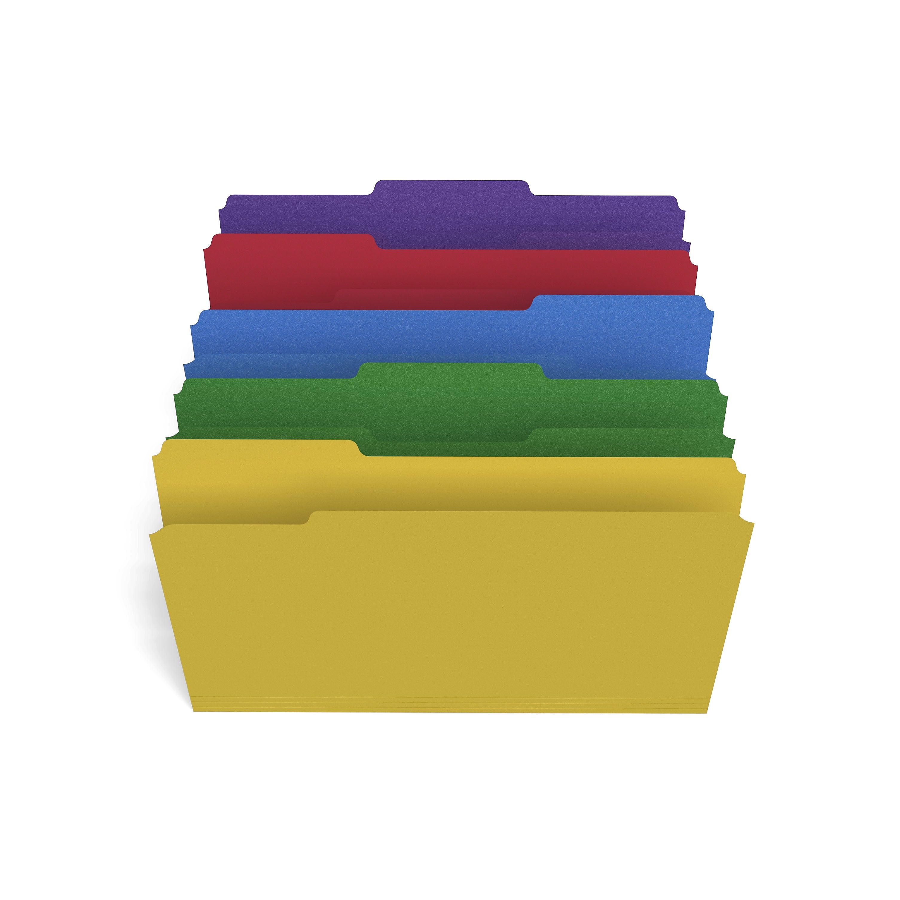 Staples File Folders, 1/3-Cut Tab, Legal Size, Assorted Colors, 100/Box