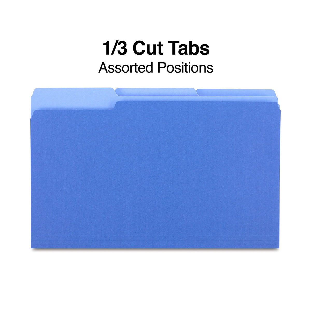 Staples File Folders, 1/3-Cut Tab, Legal Size, Blue, 100/Bo