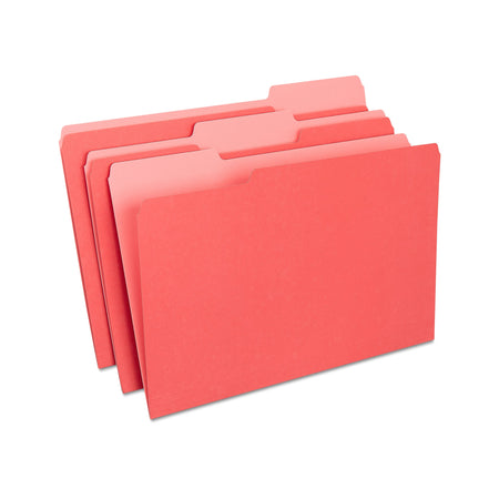 Staples File Folders, 1/3-Cut Tab, Legal Size, Red, 100/Box