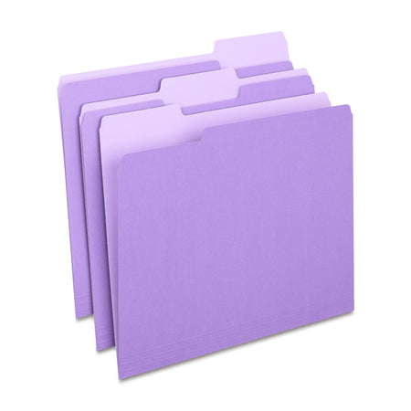 Staples File Folders, 1/3-Cut Tab, Letter Size, Purple, 24/Pack