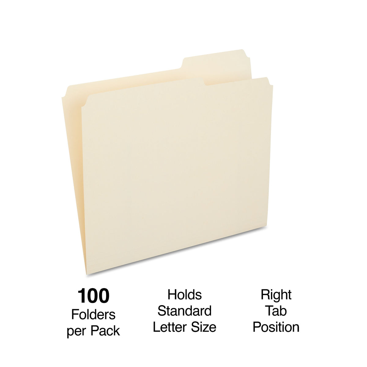 Staples File Folders, Letter Size, Manila, 100/Box