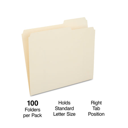 Staples File Folders, Letter Size, Manila, 100/Box