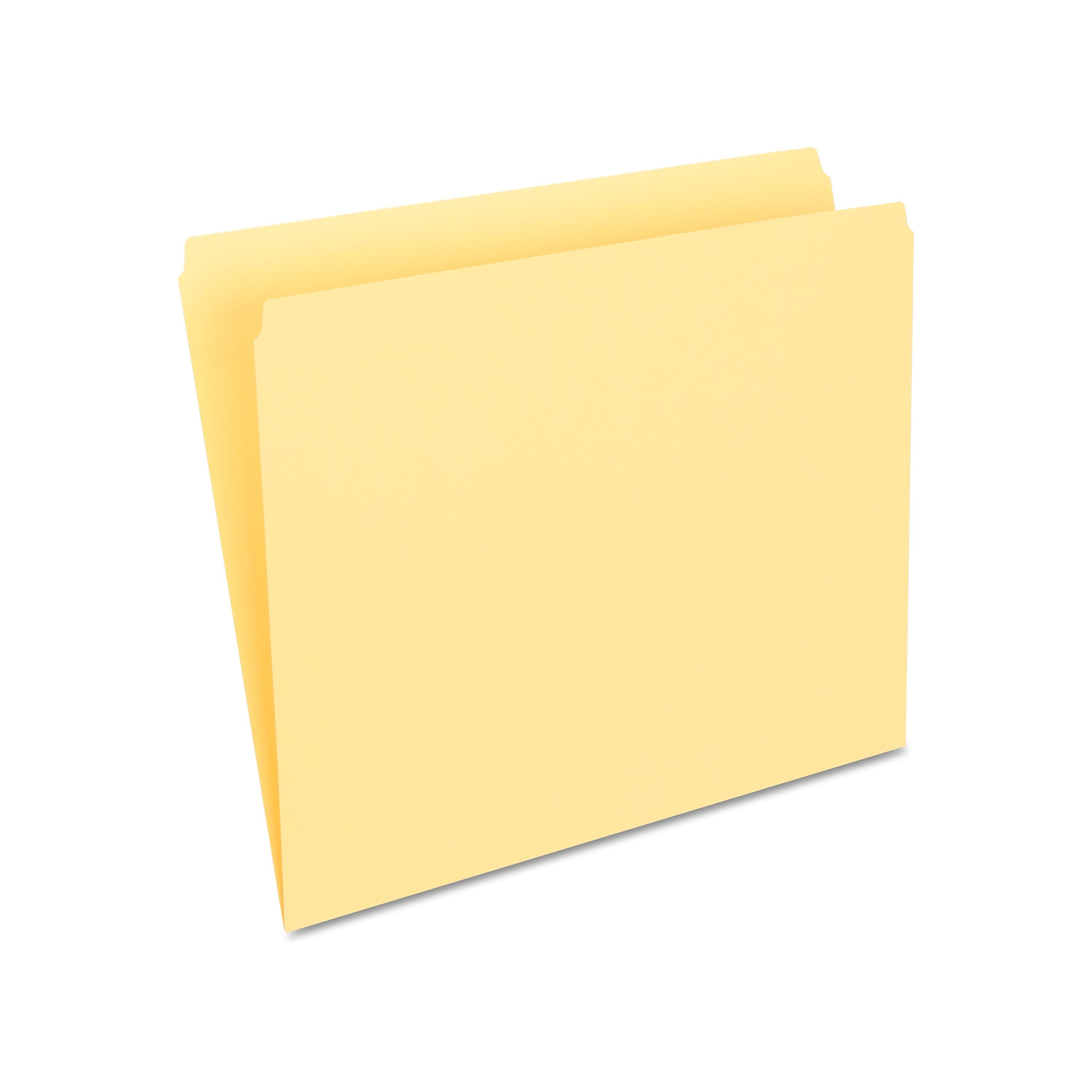 Staples File Folders, Single Tab, Letter Size, Yellow, 100/Box