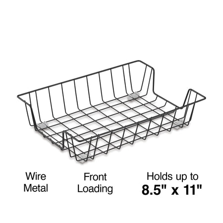 Staples Front Loading Letter Tray, Black Steel