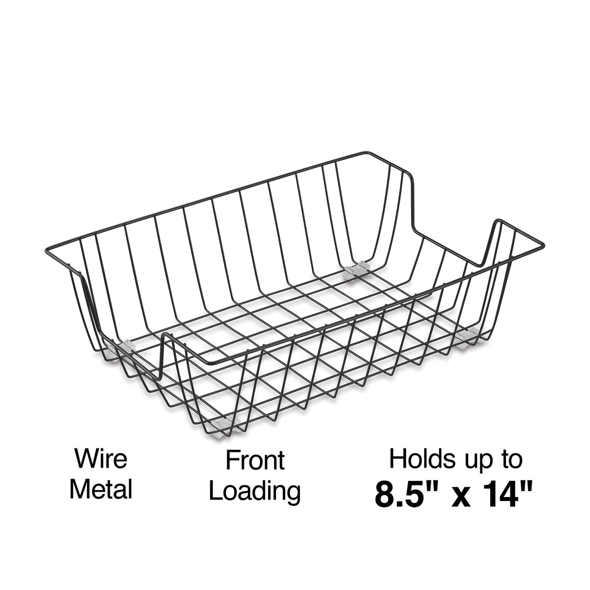 Staples Front Loading Letter Tray, Black Steel