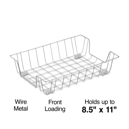 Staples Front Loading Letter Tray, Chrome Steel