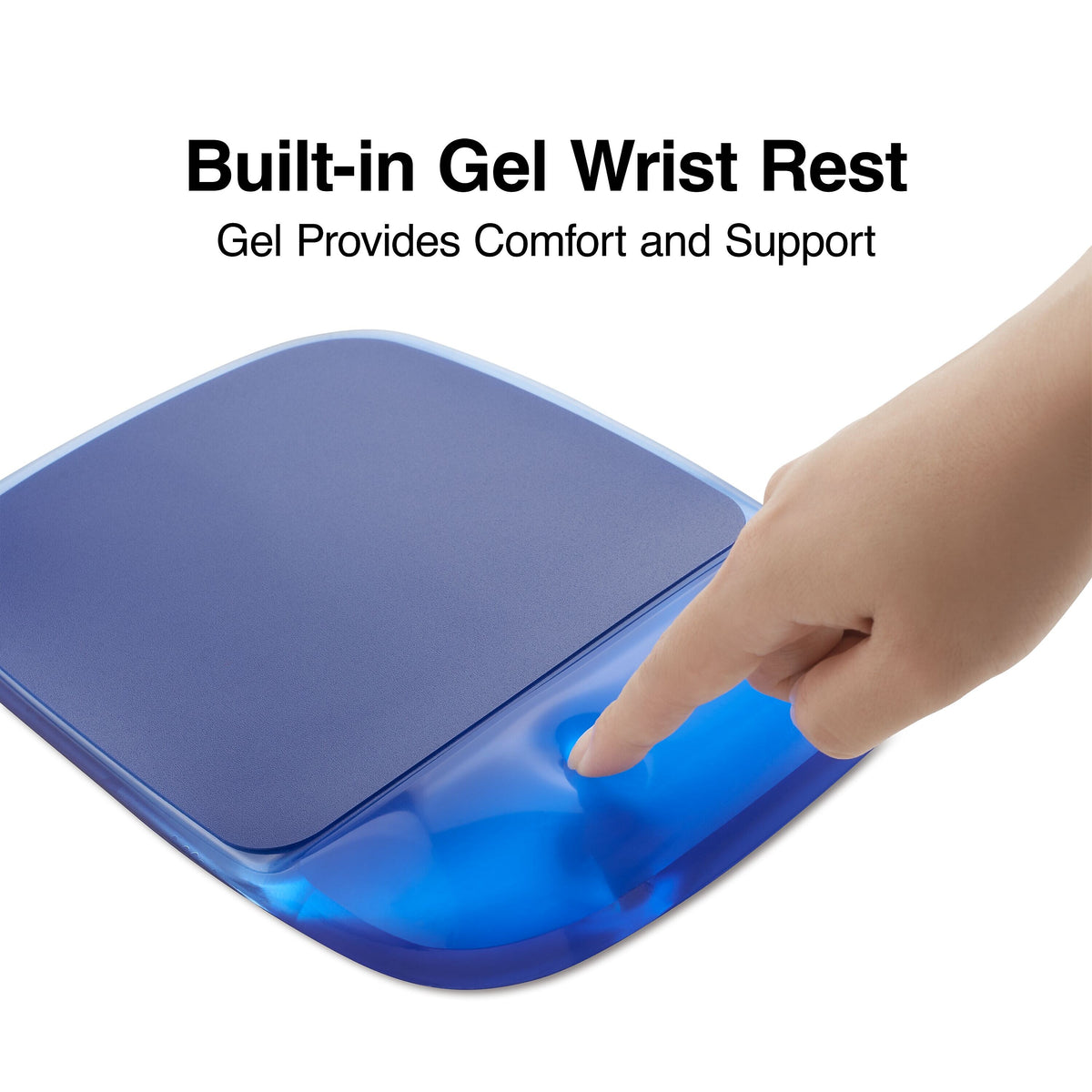 Staples Gel Mouse Pad/Wrist Rest Combo, Blue Crystal