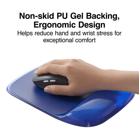 Staples Gel Mouse Pad/Wrist Rest Combo, Blue Crystal