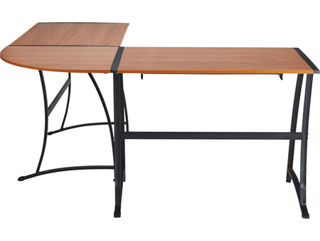 Staples Gillespie 62"W L-Shaped Desk, Sonona Cherry