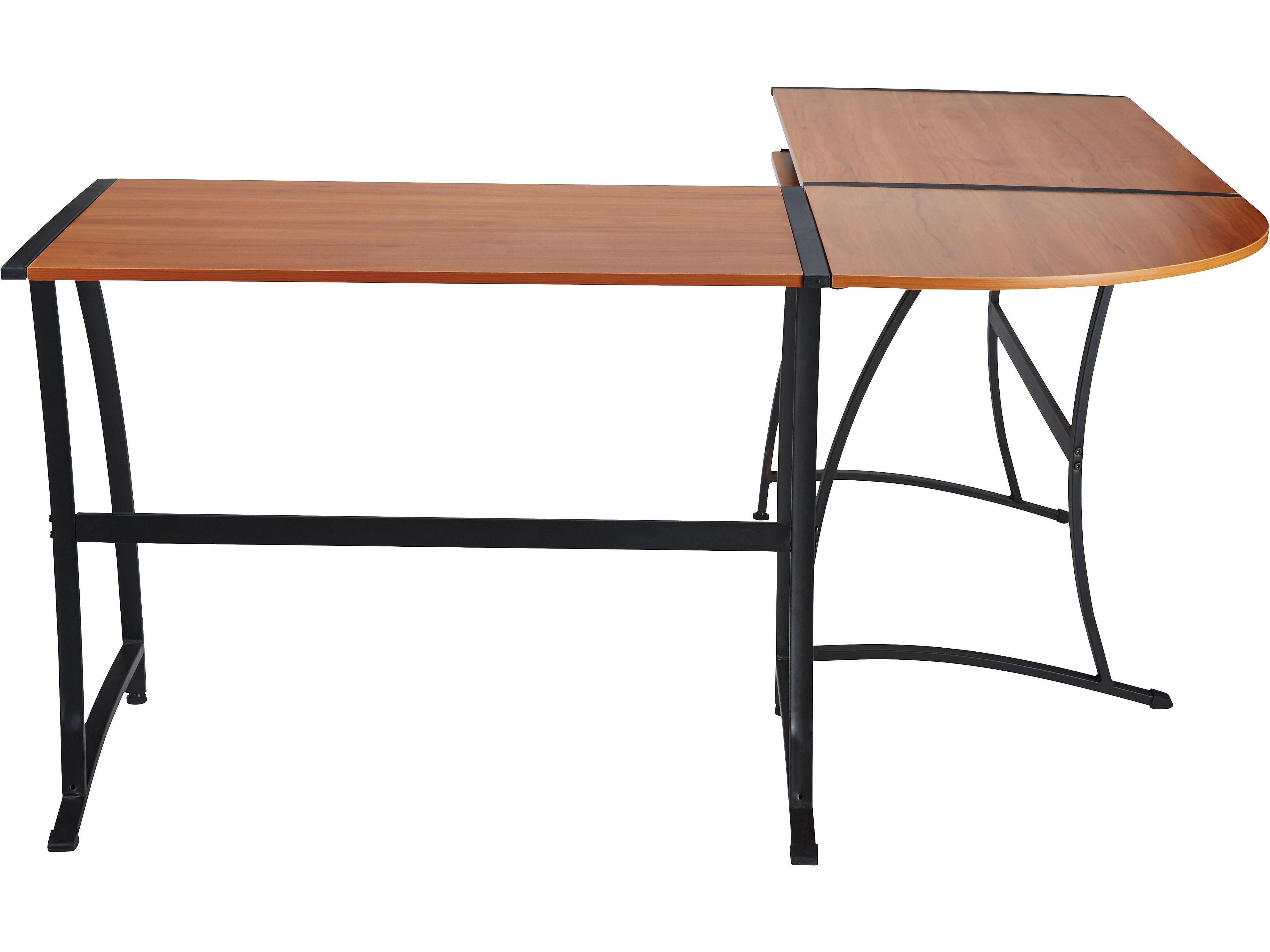 Staples Gillespie 62"W L-Shaped Desk, Sonona Cherry