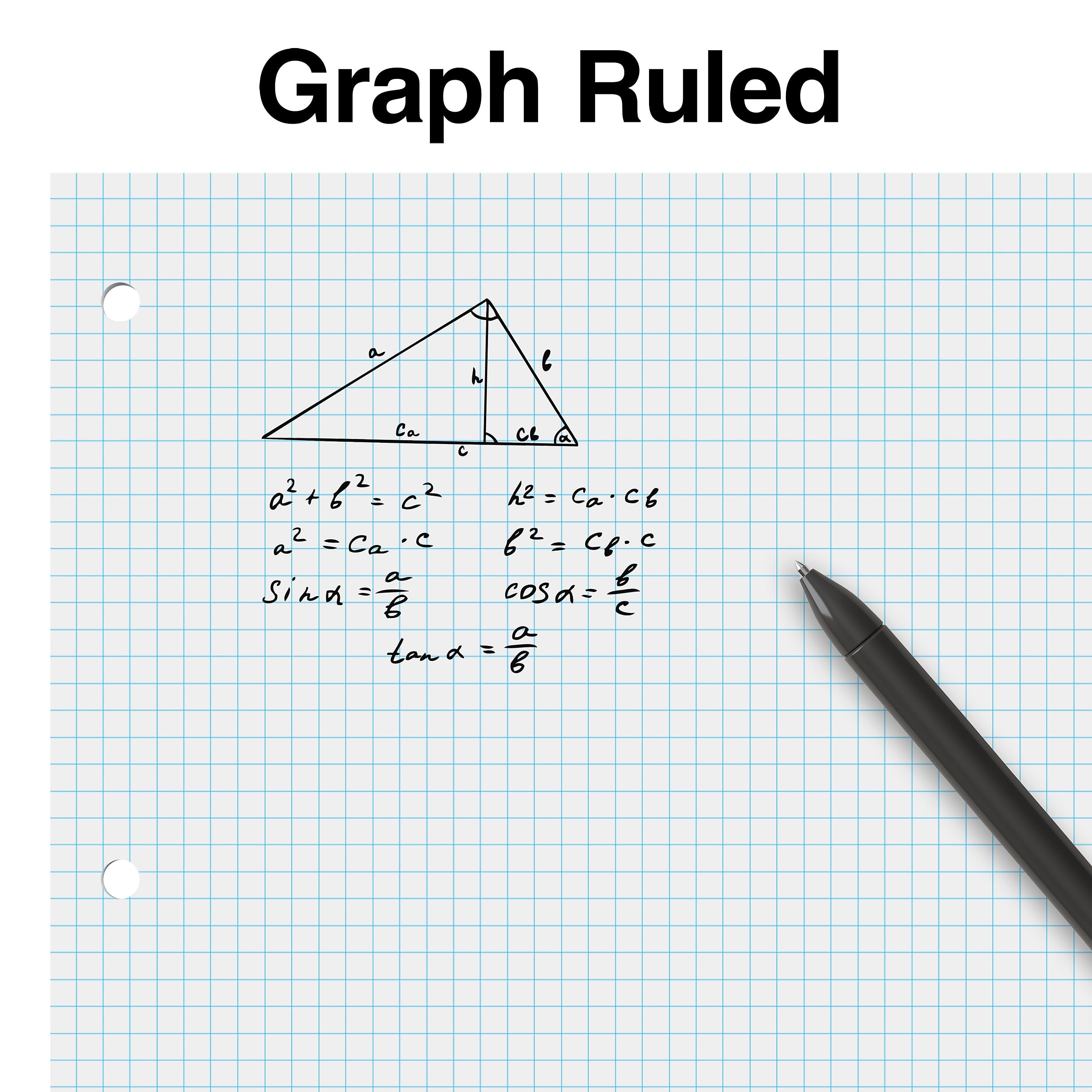 Staples® Graph Ruled Filler Paper, 8" x 10.5", White, 80 Sheets/Pack