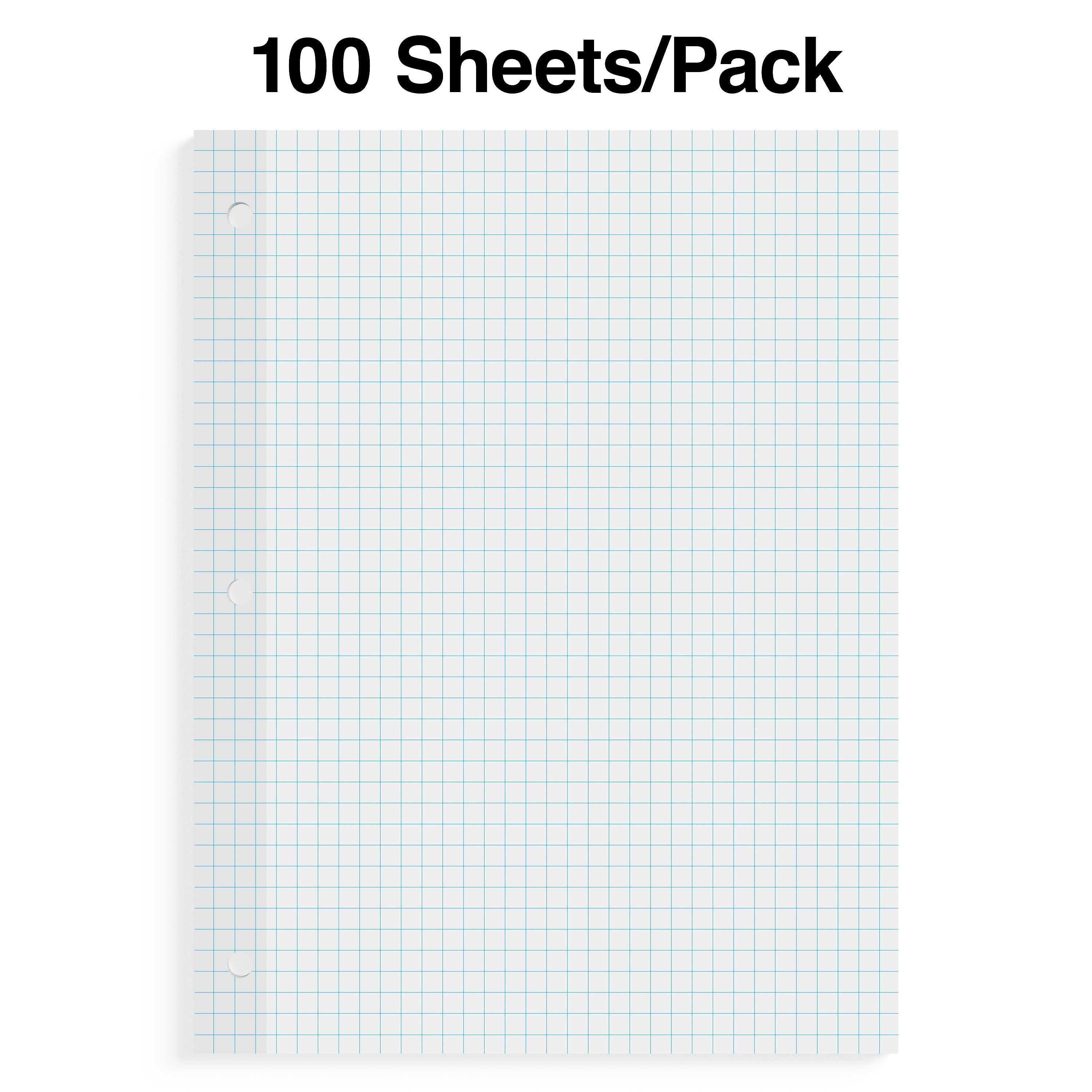 Staples Graph Ruled Filler Paper, 8.5" x 11", White, 100 Sheets/Pack, 12 Packs/Carton