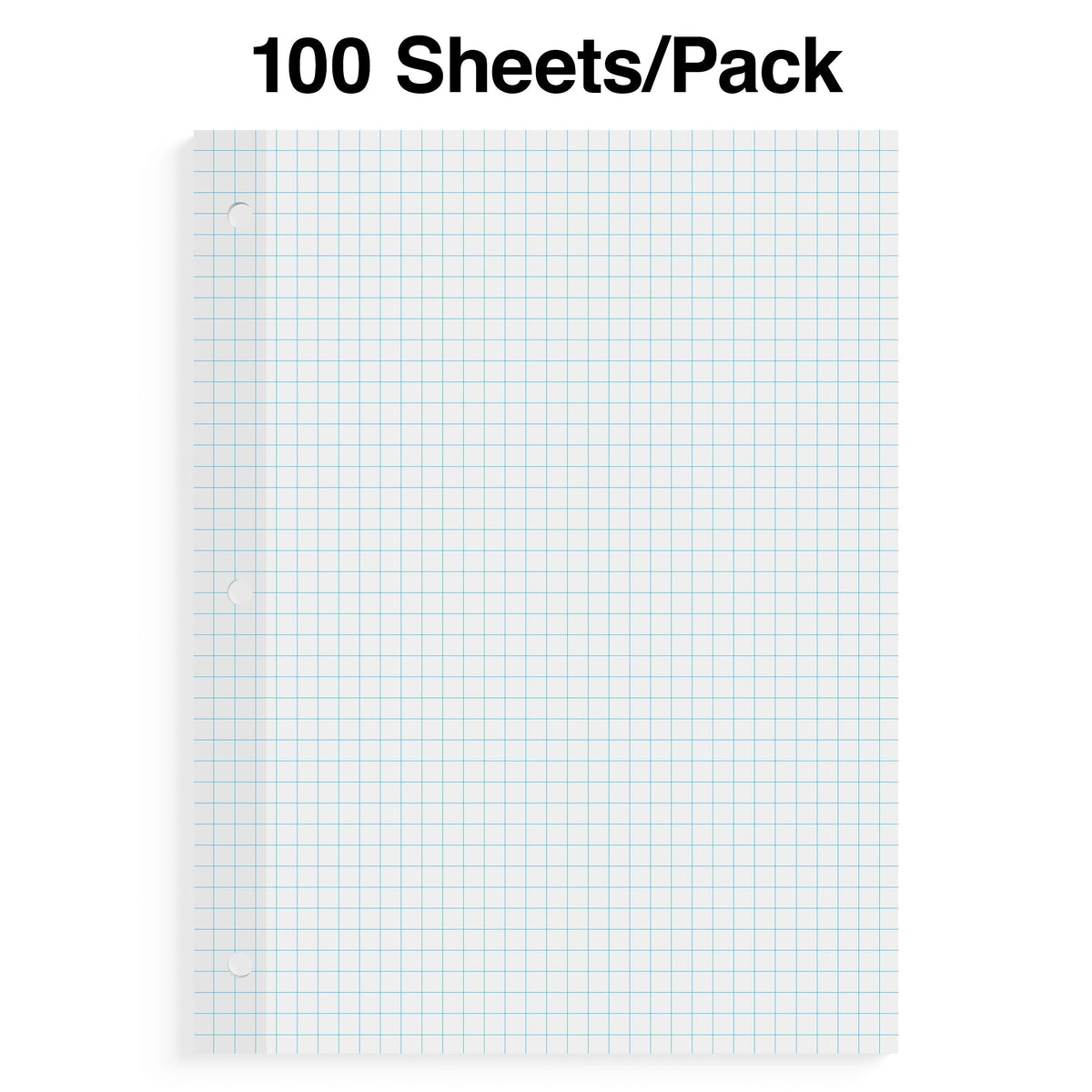 Staples Graph Ruled Filler Paper, 8.5" x 11", White, 100 Sheets/Pack, 12 Packs/Carton