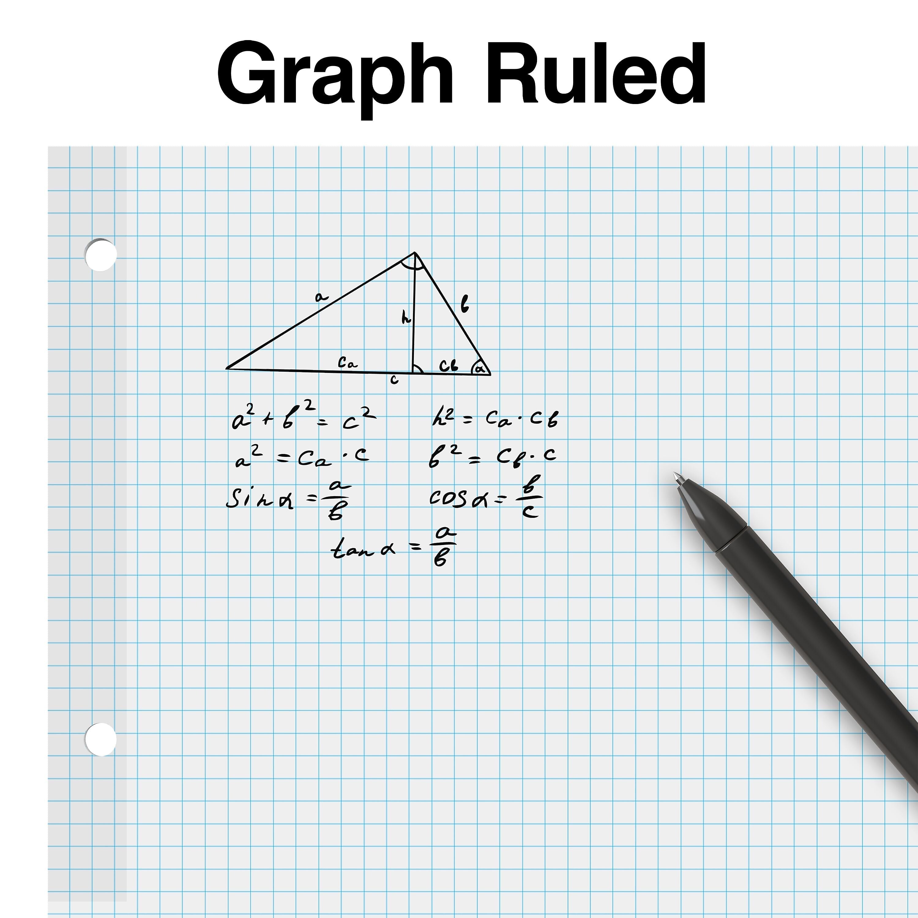 Staples Graph Ruled Filler Paper, 8.5" x 11", White, 100 Sheets/Pack, 12 Packs/Carton