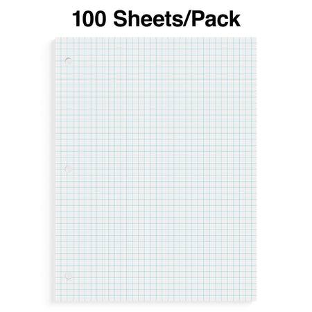 Staples Graph Ruled Filler Paper, 8.5" x 11", White, 100 Sheets/Pack