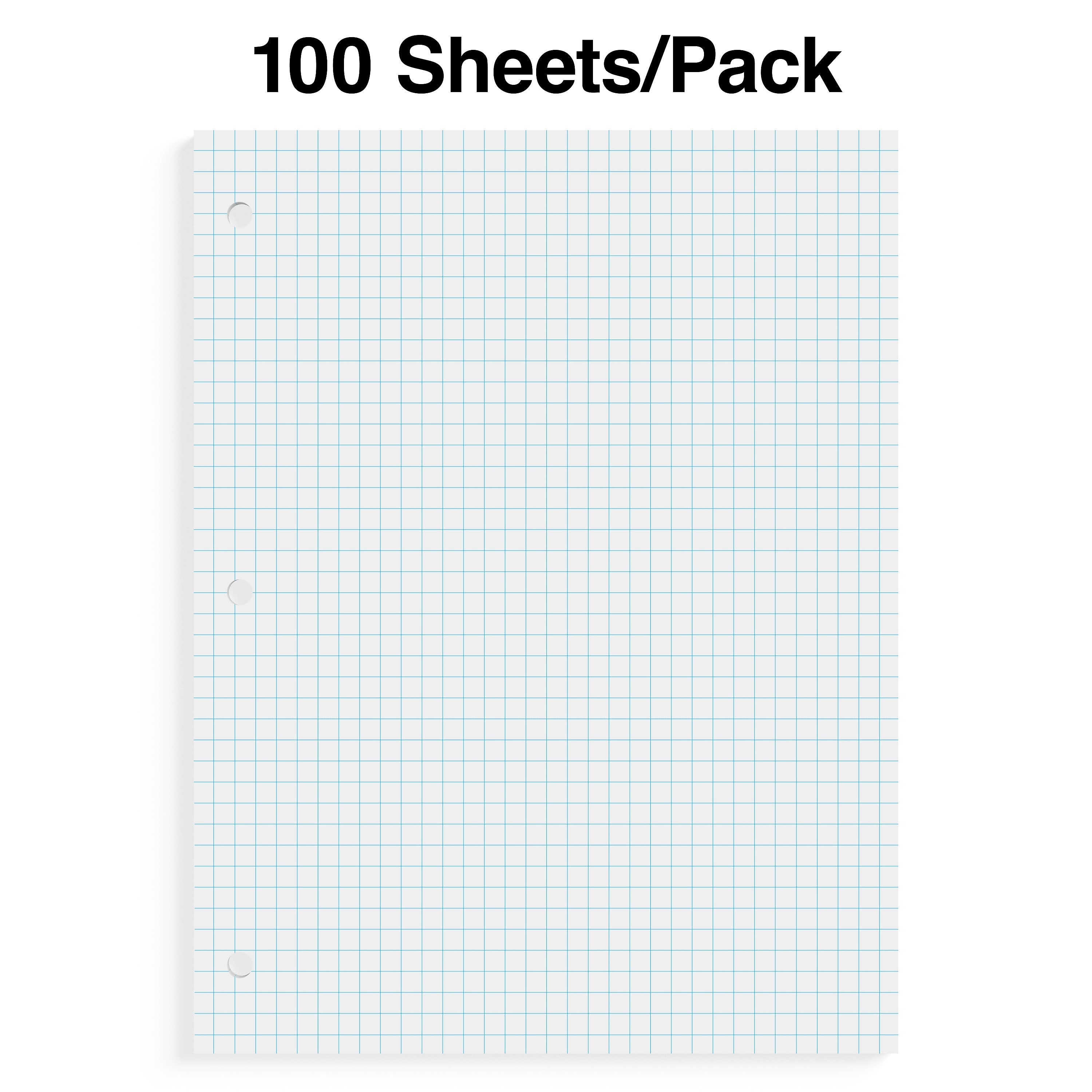 Staples Graph Ruled Filler Paper, 8.5" x 11", White, 100 Sheets/Pack