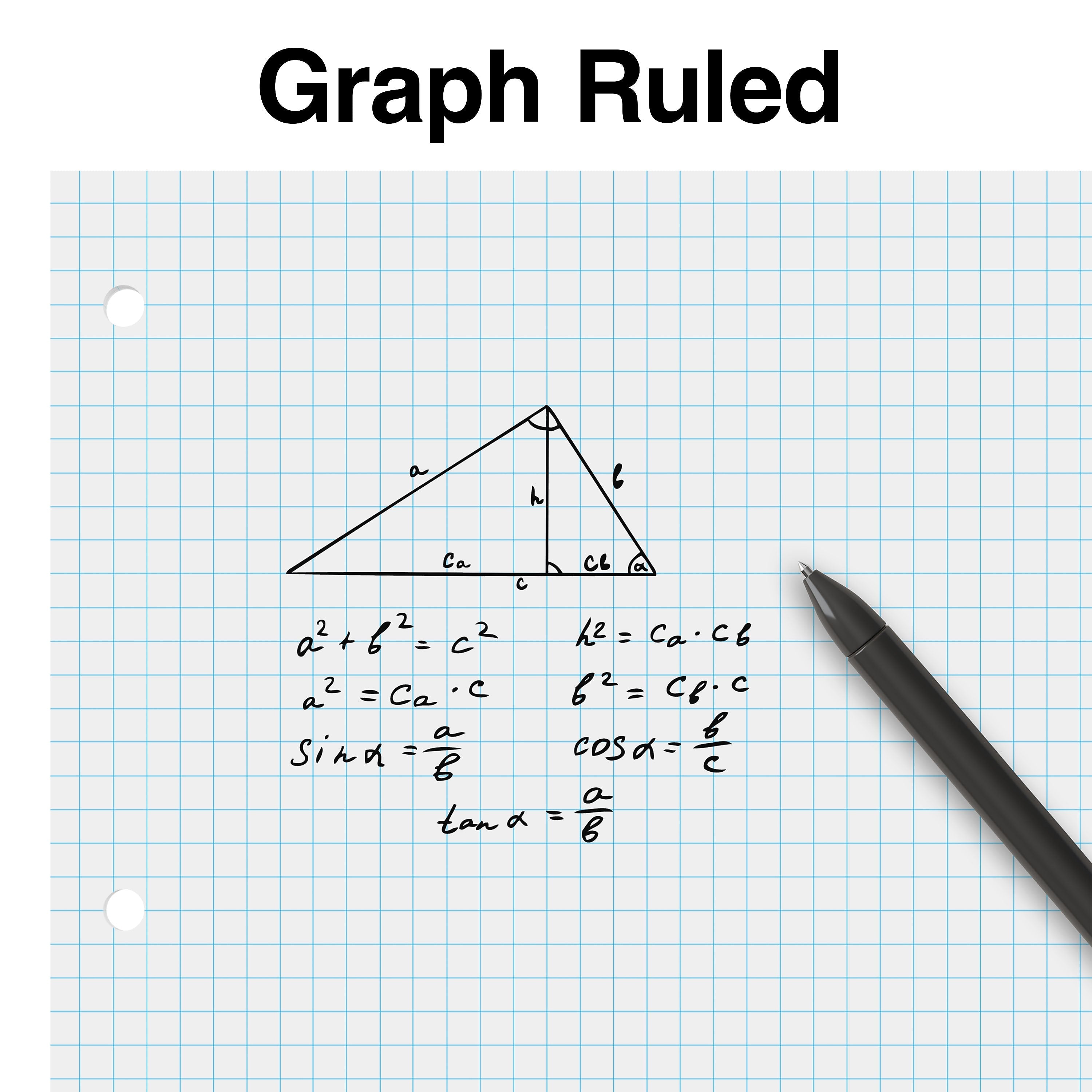 Staples Graph Ruled Filler Paper, 8.5" x 11", White, 100 Sheets/Pack