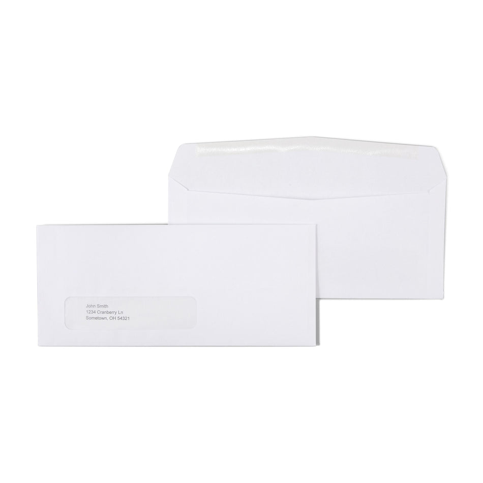 Staples Gummed #10 Business Envelope, 4 1/8" x 9 1/2", White Wove, 500/Box