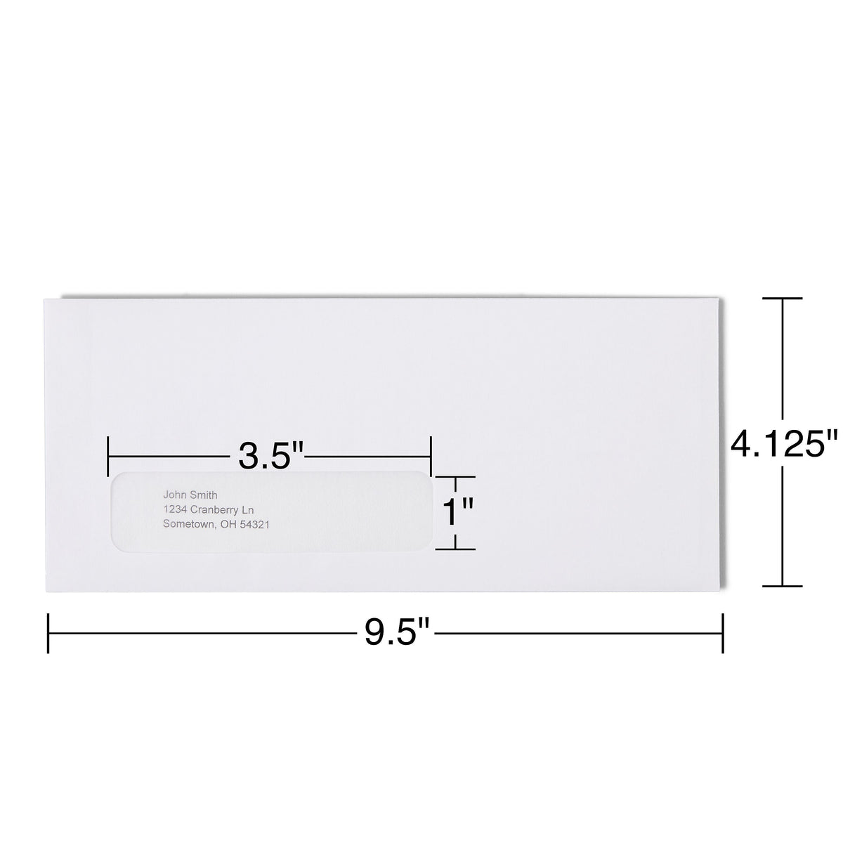 Staples Gummed #10 Business Envelope, 4 1/8" x 9 1/2", White Wove, 500/Box