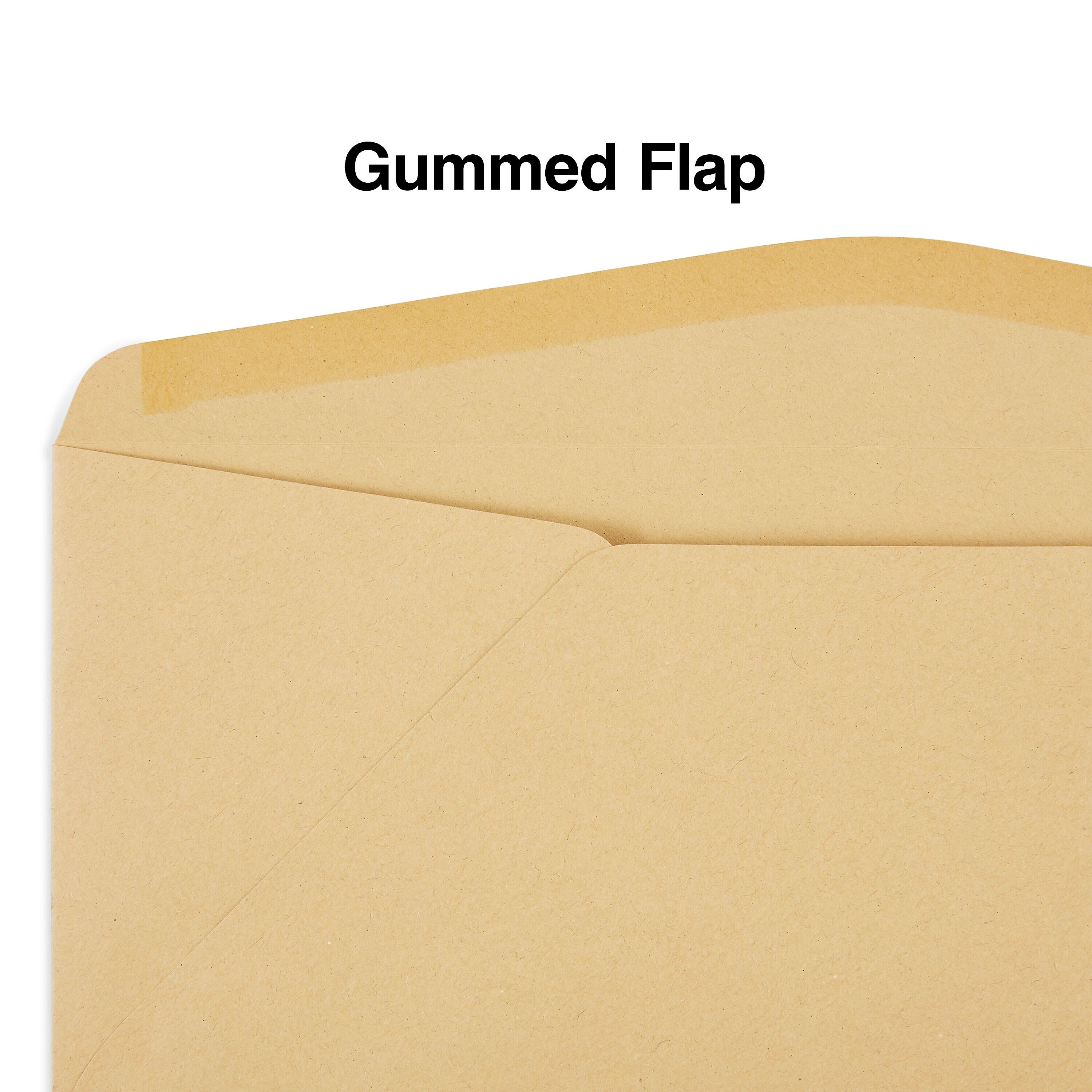 Staples Gummed #11 Business Envelopes, 4 1/2" x 10 3/8", Brown, 500/Box