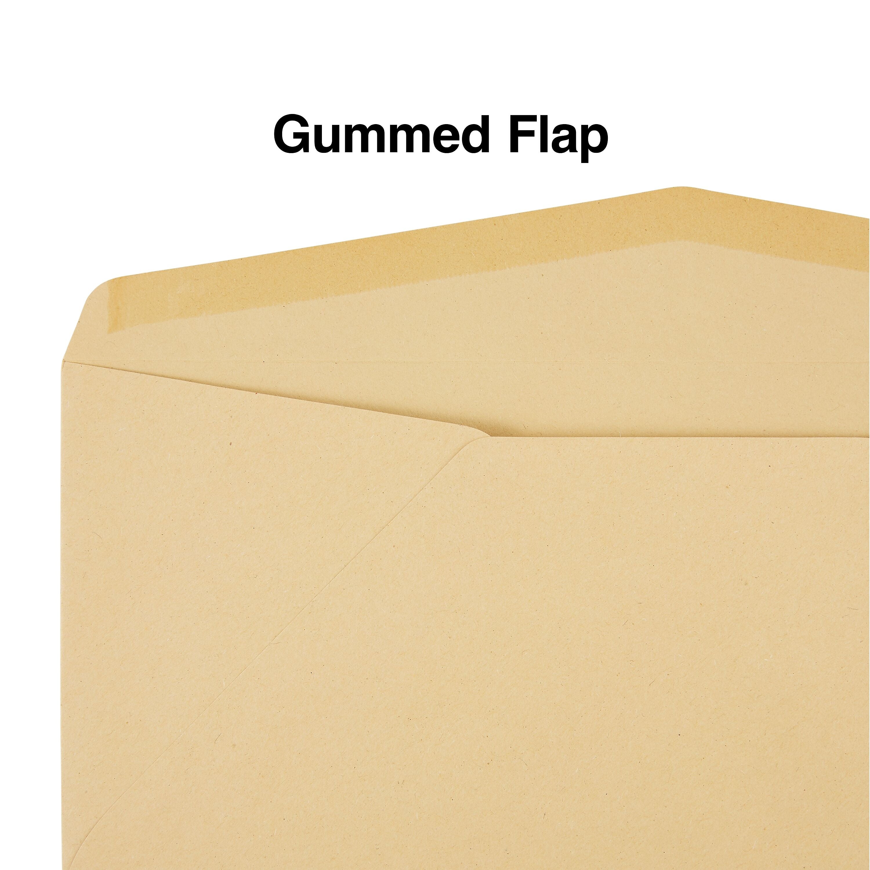 Staples Gummed #12 Business Envelopes, 4 3/4" x 11", Kraft, 500/Box