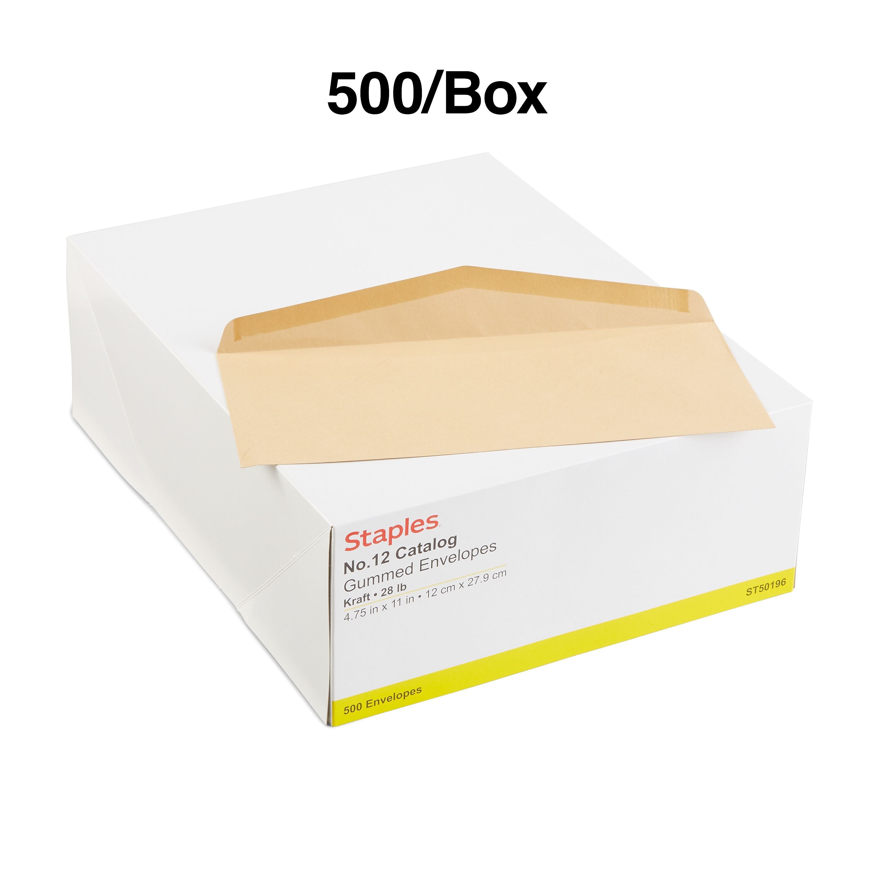 Staples Gummed #12 Business Envelopes, 4 3/4