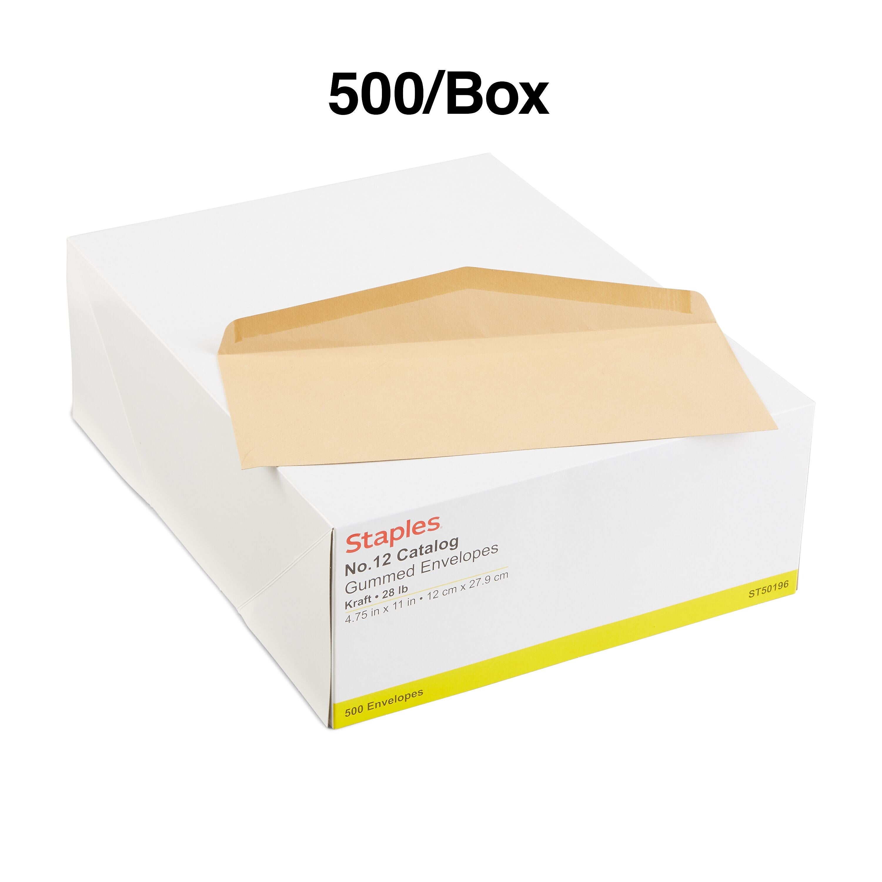 Staples Gummed #12 Business Envelopes, 4 3/4