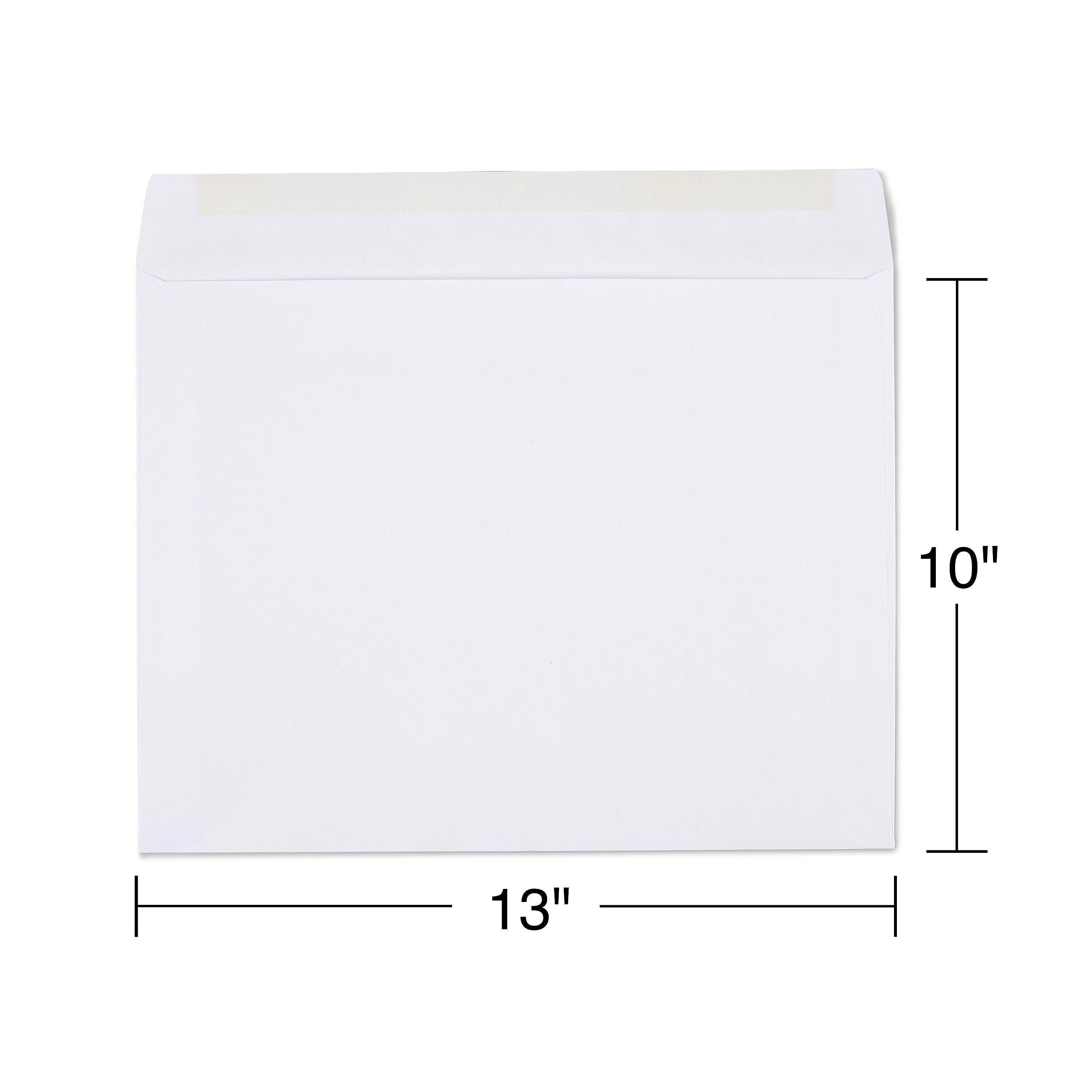 Staples Gummed Booklet Envelopes, 10" x 13", White, 100/Box