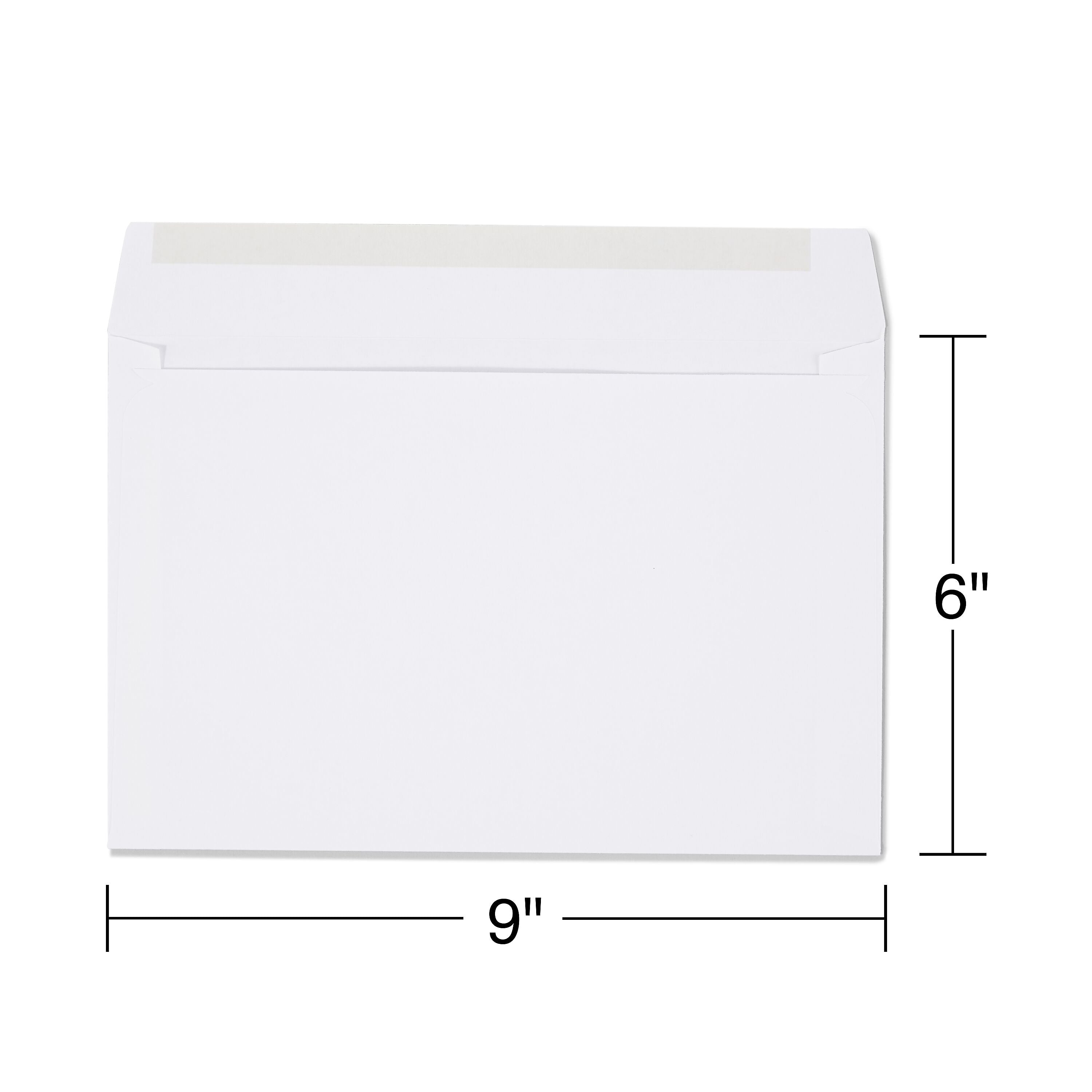 Staples Gummed Booklet Envelopes, 6" x 9", White, 250/Box