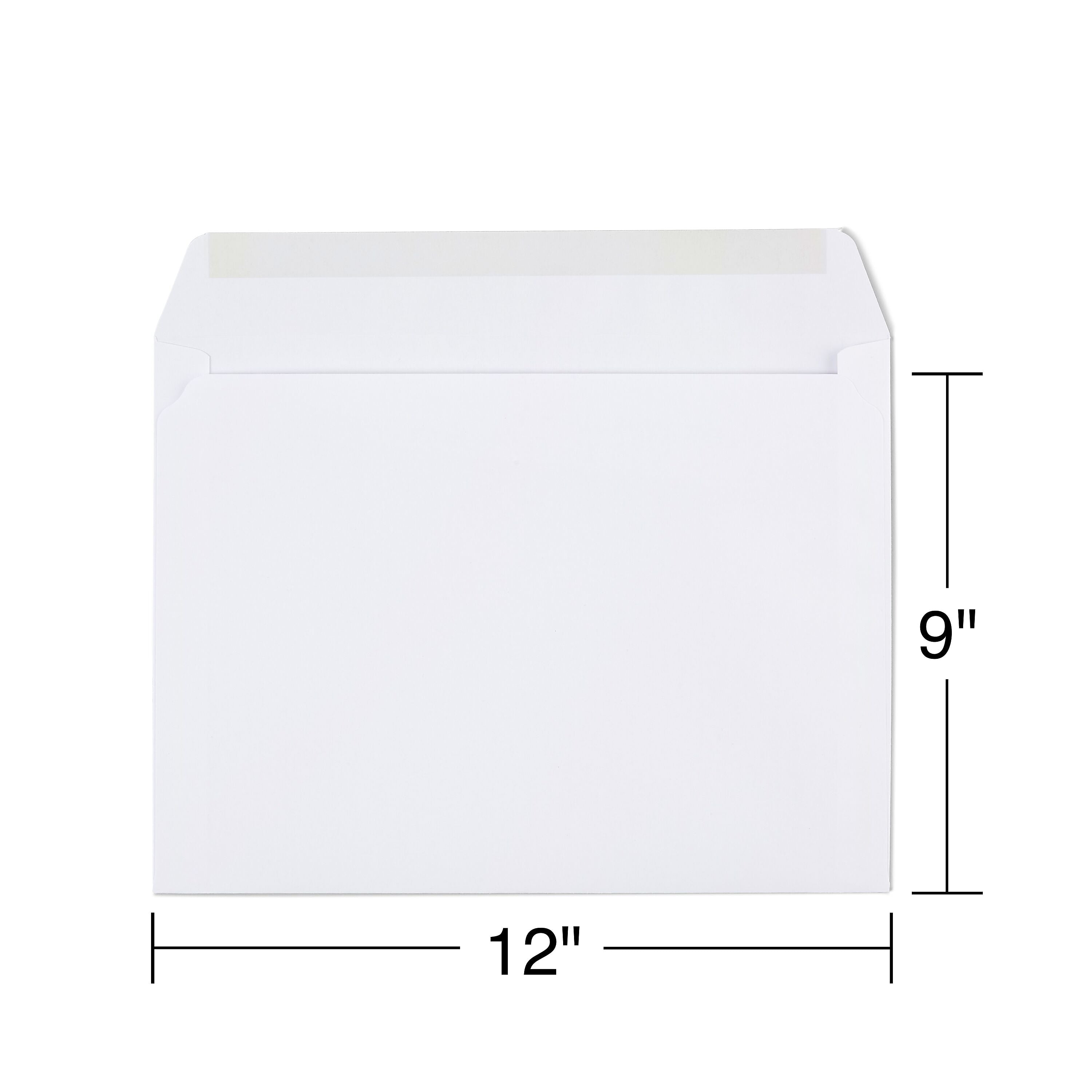 Staples Gummed Booklet Envelopes, 9" x 12", White, 100/Box