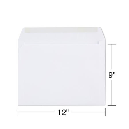 Staples Gummed Booklet Envelopes, 9" x 12", White, 100/Box