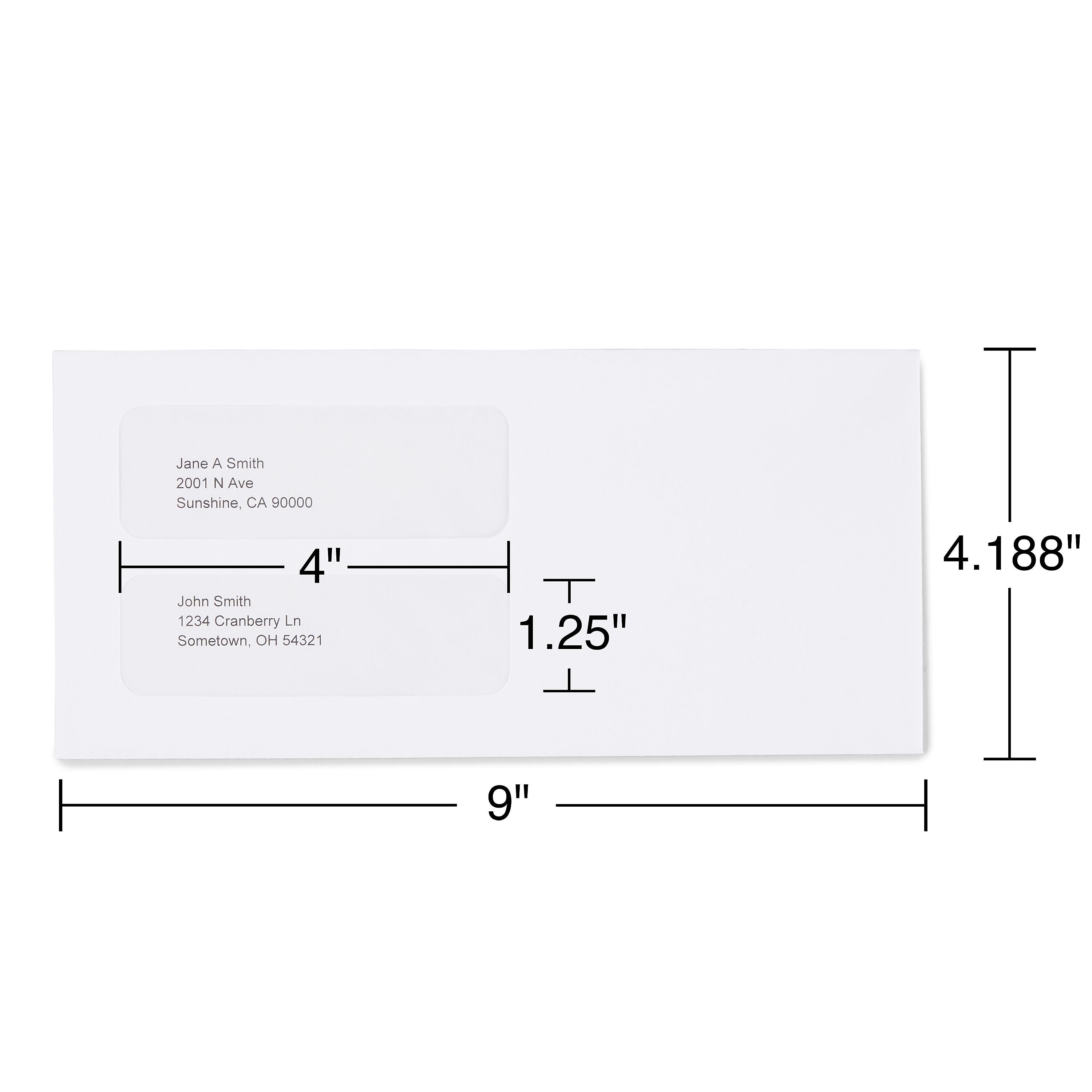 Staples Gummed Business Envelopes, 4 3/16" x 9", White, 1000/Box