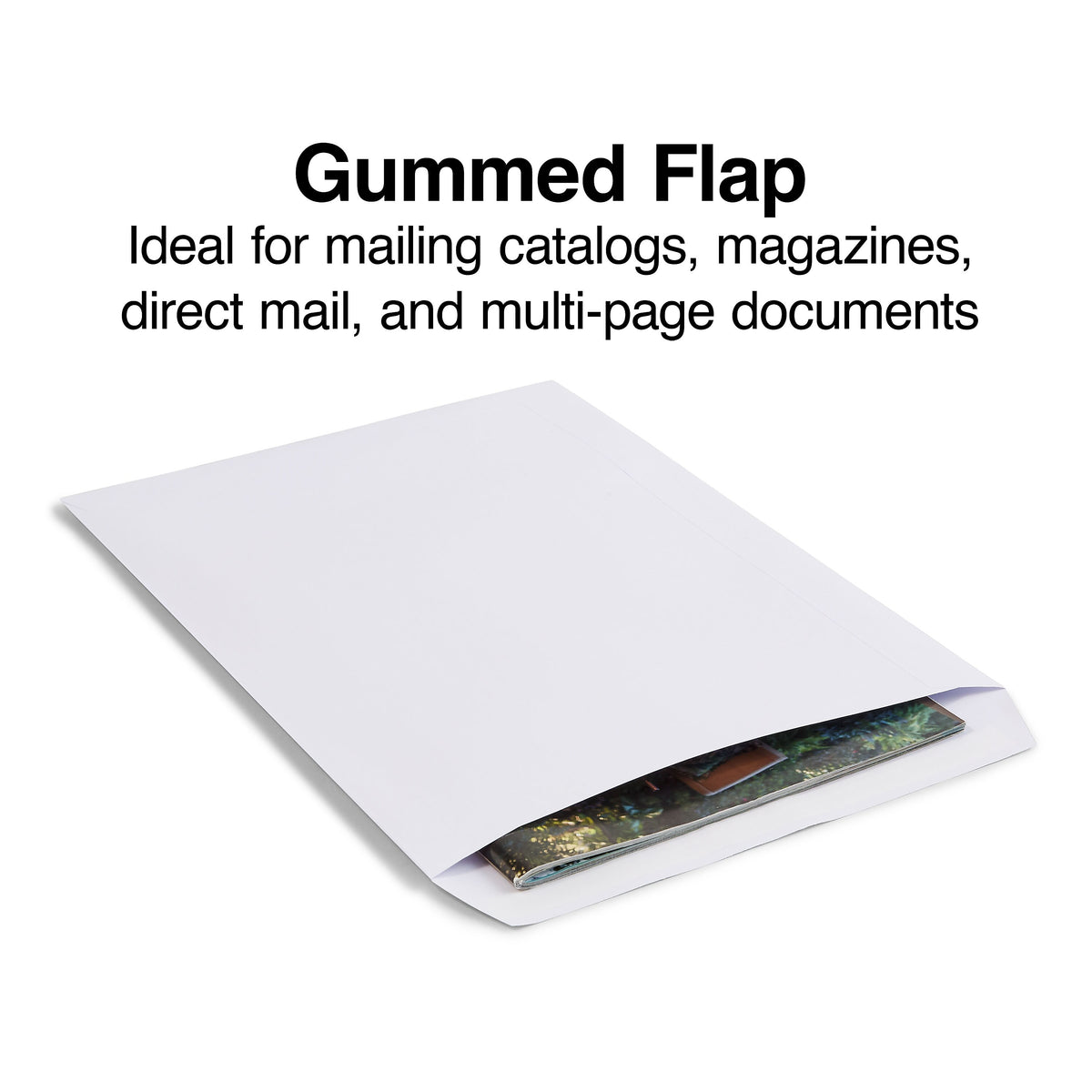 Staples Gummed Catalog Envelopes, 10"L x 13"H, White, 100/Box