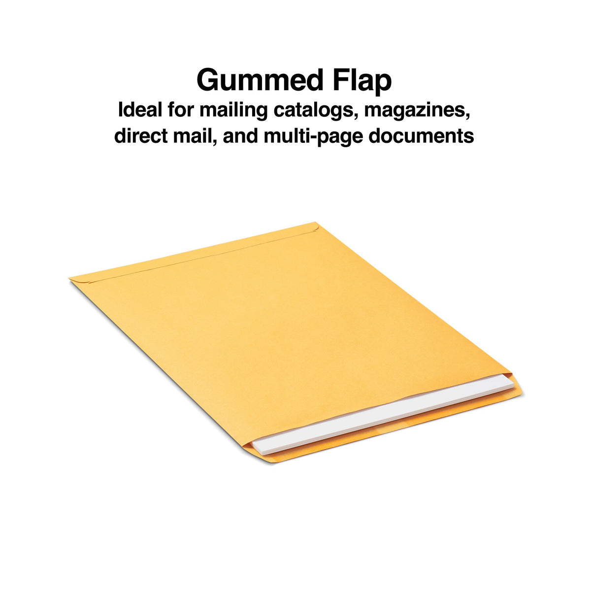 Staples Gummed Catalog Envelopes, 12" x 15.5", Brown, 100/Box