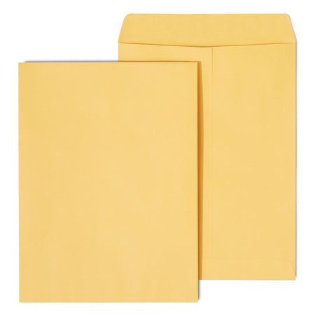 Staples Gummed Catalog Envelopes, 9"L x 12"H, Brown, 250/Box