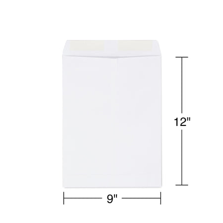 Staples Gummed Catalog Envelopes, 9"L x 12"H, White, 100/Box