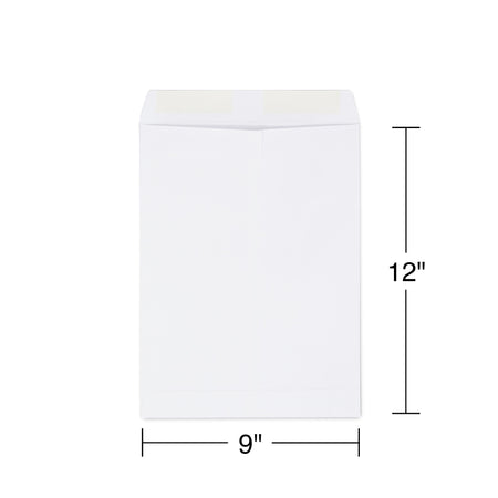 Staples Gummed Catalog Envelopes, 9"L x 12"H, White, 100/Box