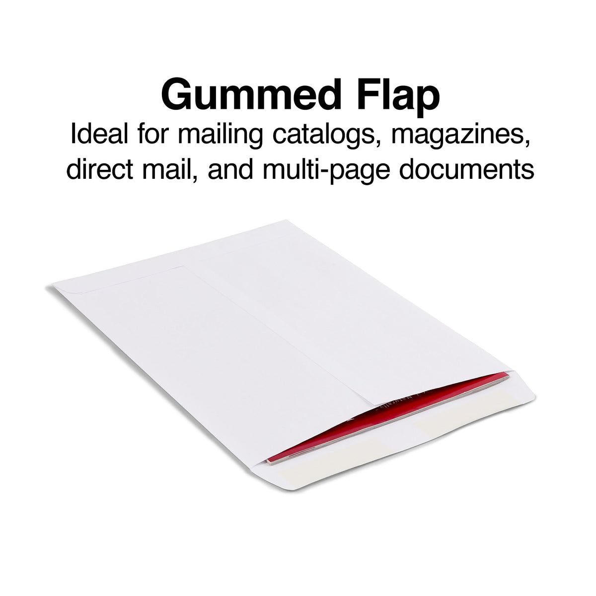 Staples Gummed Catalog Envelopes, 9"L x 12"H, White, 250/Box