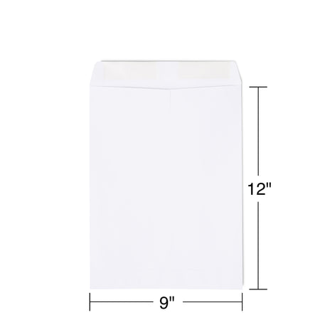 Staples Gummed Catalog Envelopes, 9"L x 12"H, White, 250/Box