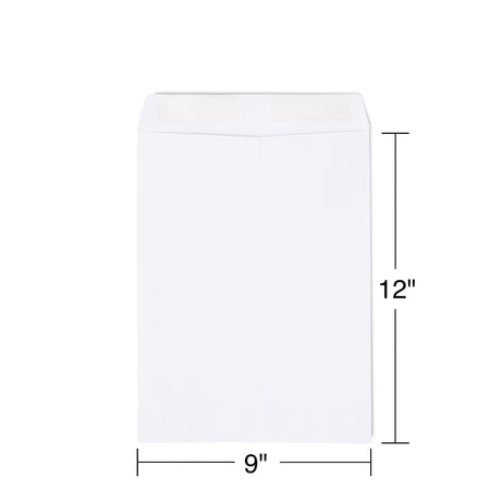 Staples Gummed Catalog Envelopes, 9"L x 12"H, White, 250/Box