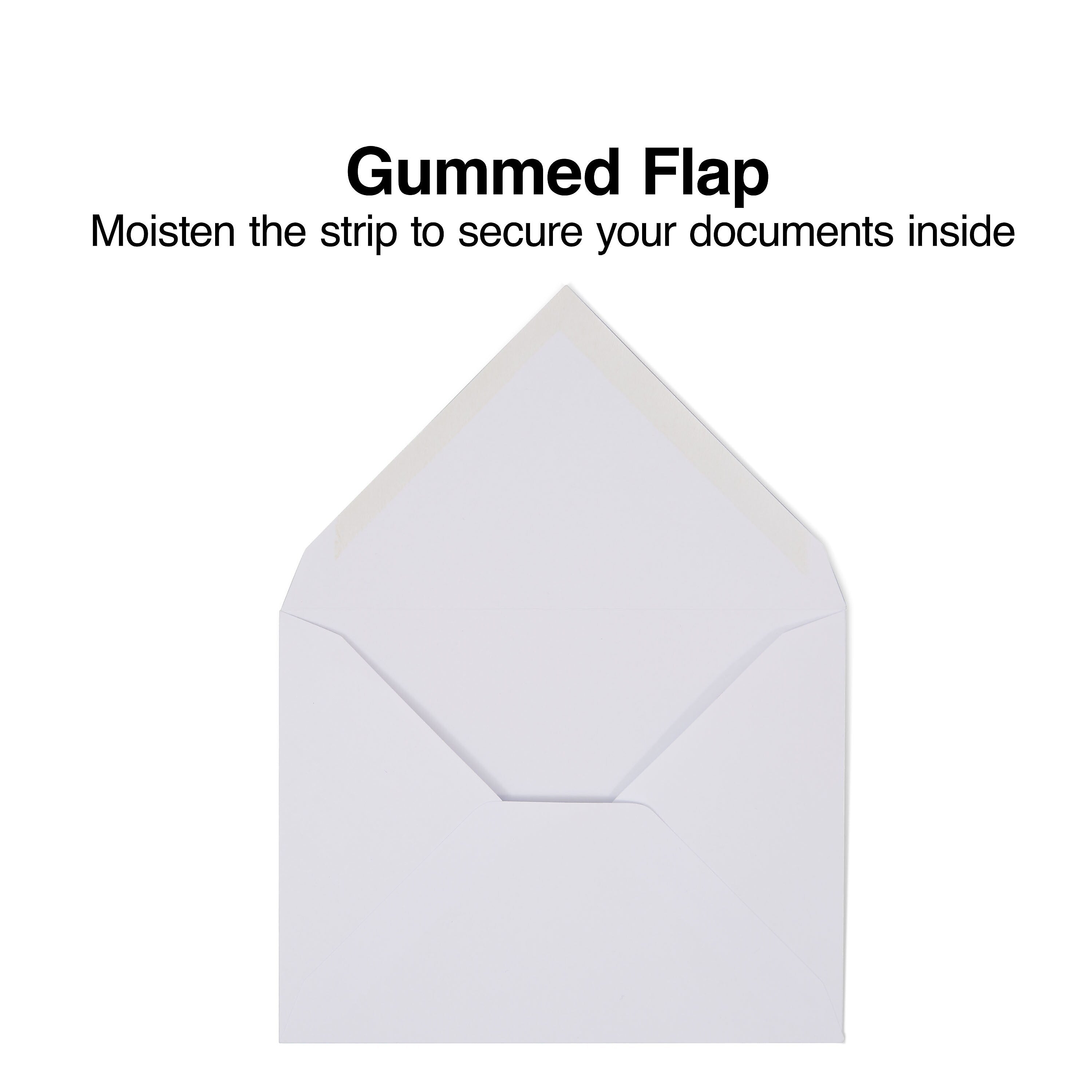 Staples Gummed Invitation Envelopes, 5 3/4" x 4 3/8", White, 250/Box