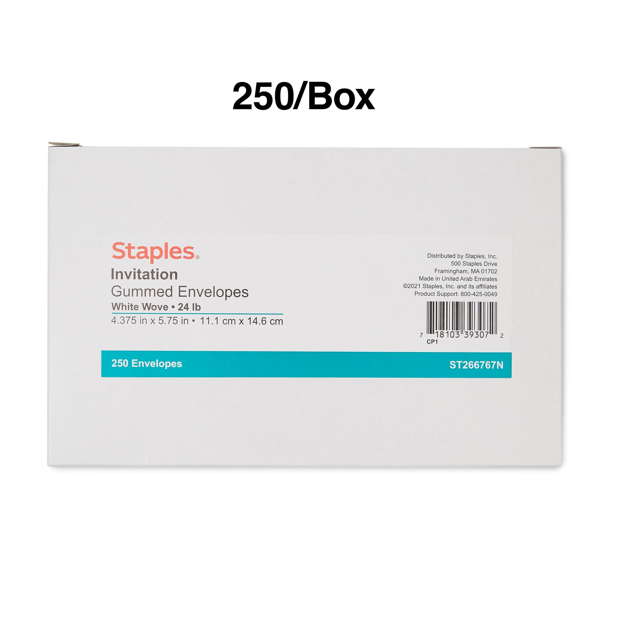 Staples Gummed Invitation Envelopes, 5 3/4