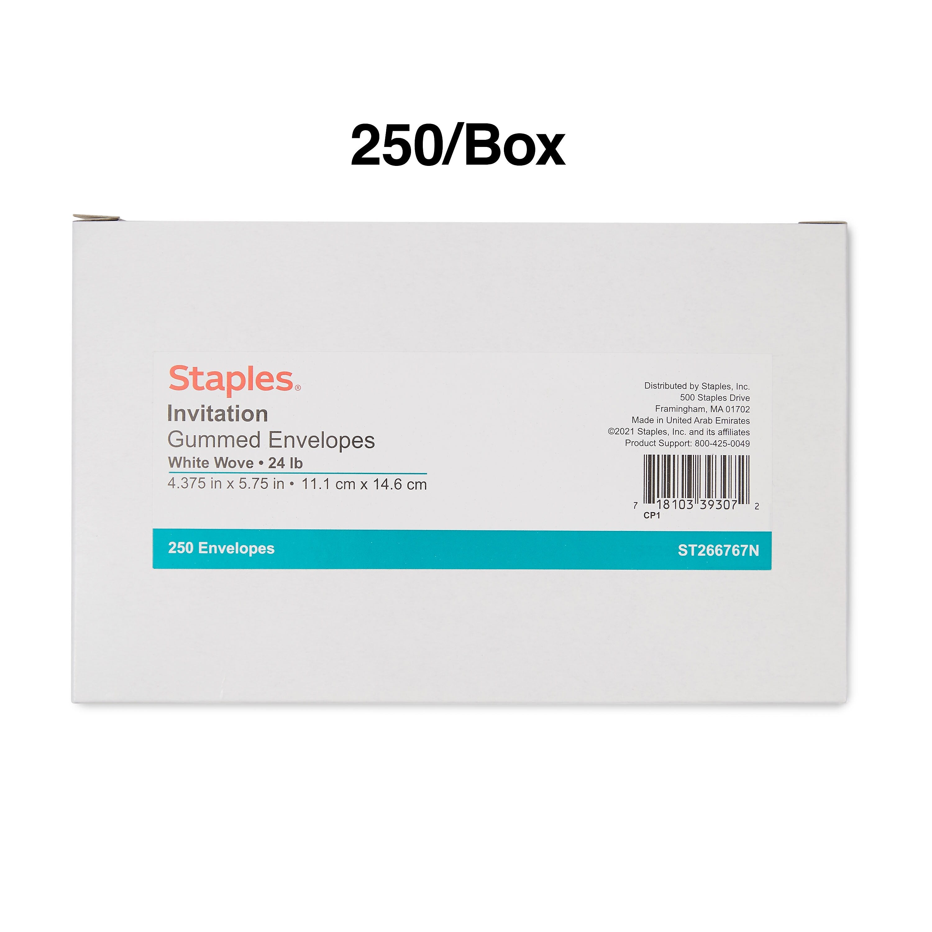 Staples Gummed Invitation Envelopes, 5 3/4