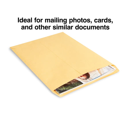 Staples Gummed Kraft Catalog Envelopes, 10"L x 13"H, Brown, 100/Box