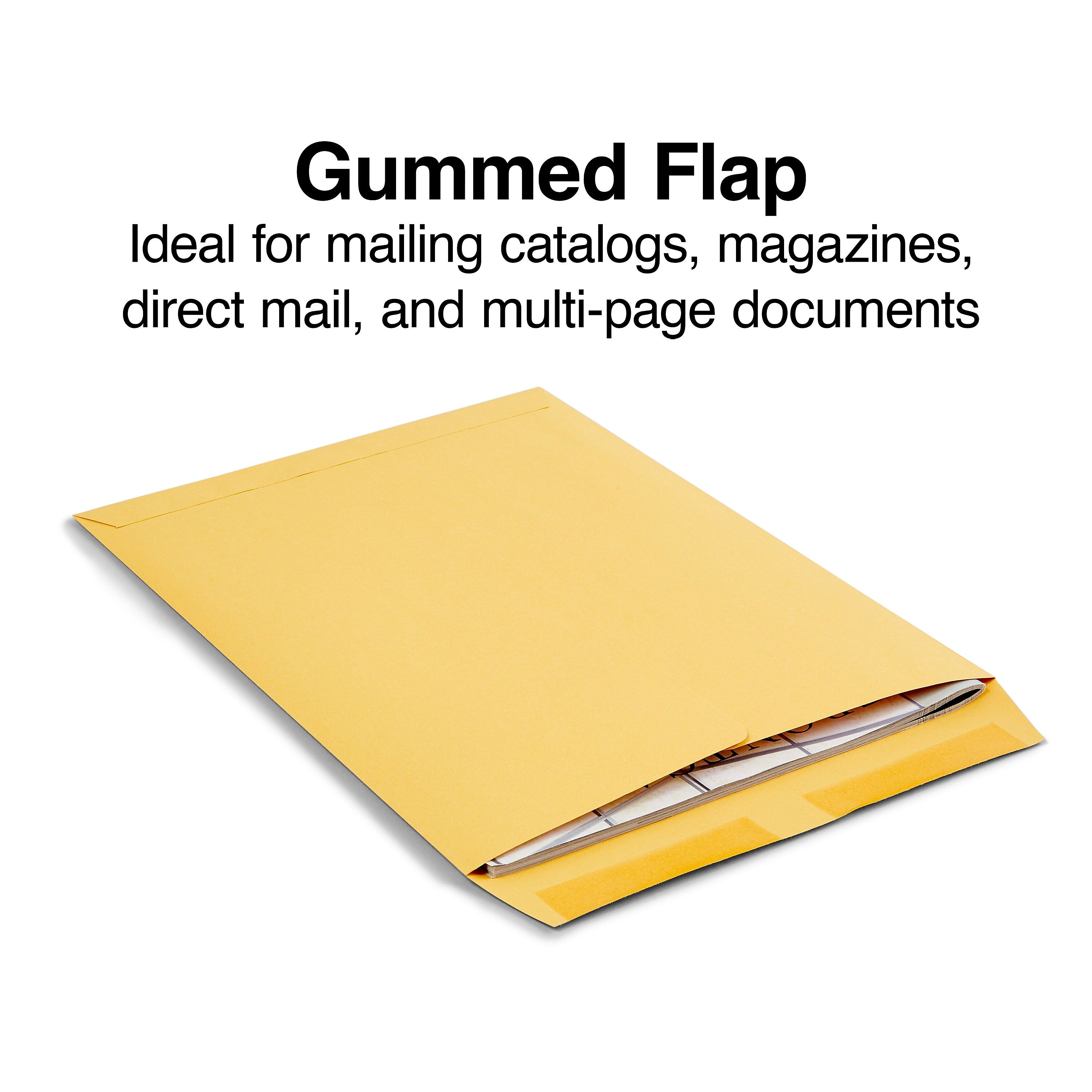 Staples Gummed Kraft Catalog Envelopes, 10