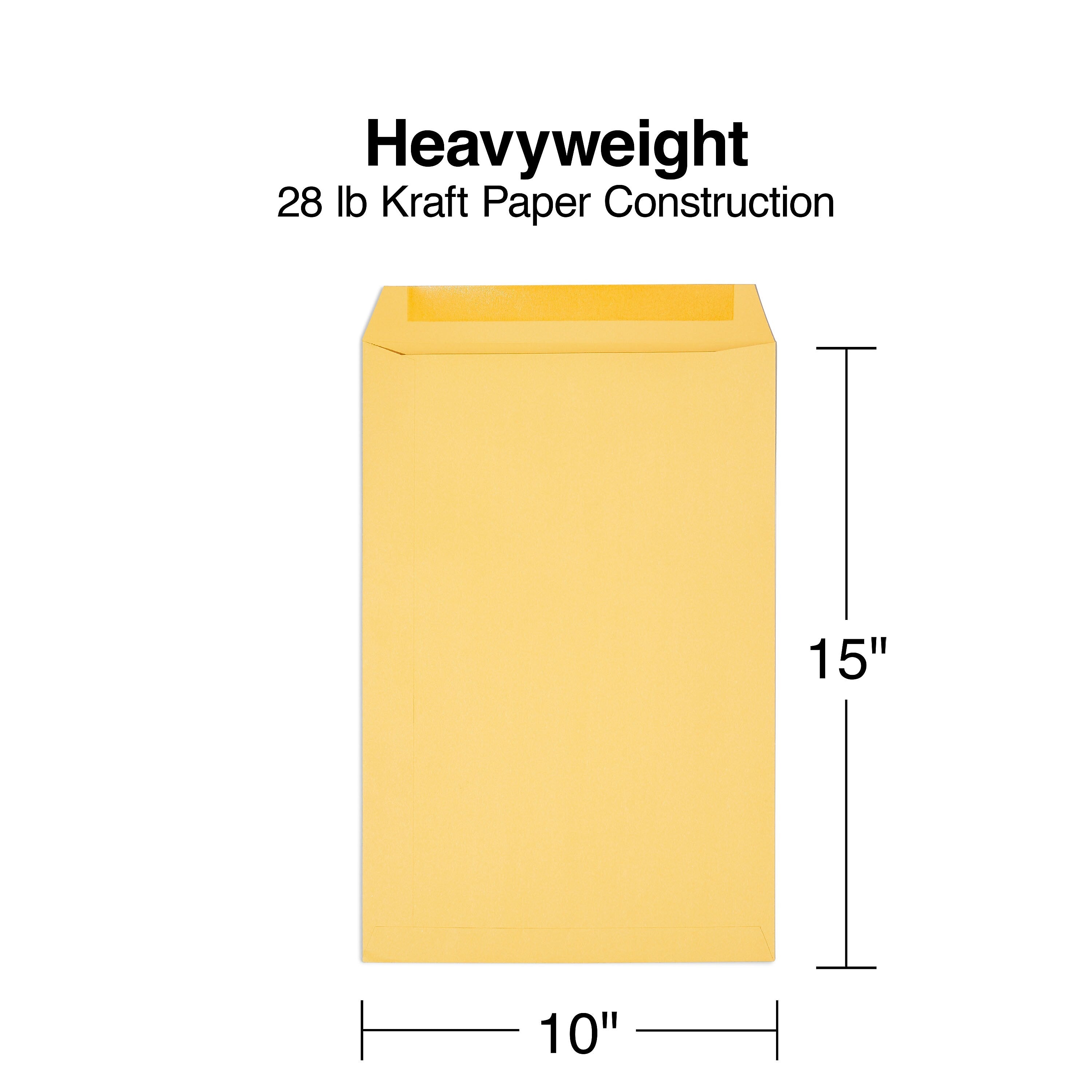 Staples Gummed Kraft Catalog Envelopes, 10"L x 15"H, Brown, 100/Box