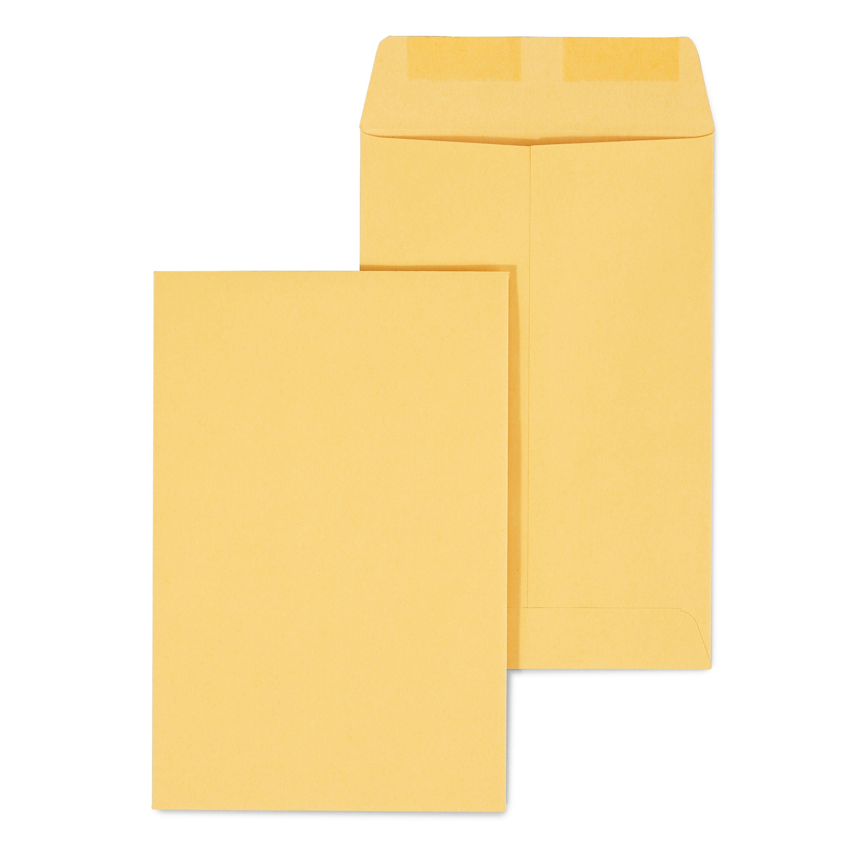 Staples Gummed Kraft Catalog Envelopes, 6" x 9", Brown, 100/Box