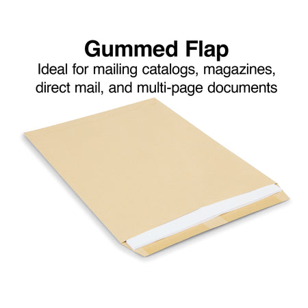 Staples Gummed Kraft Catalog Envelopes, 9"L x 12"H, Brown, 100/Box