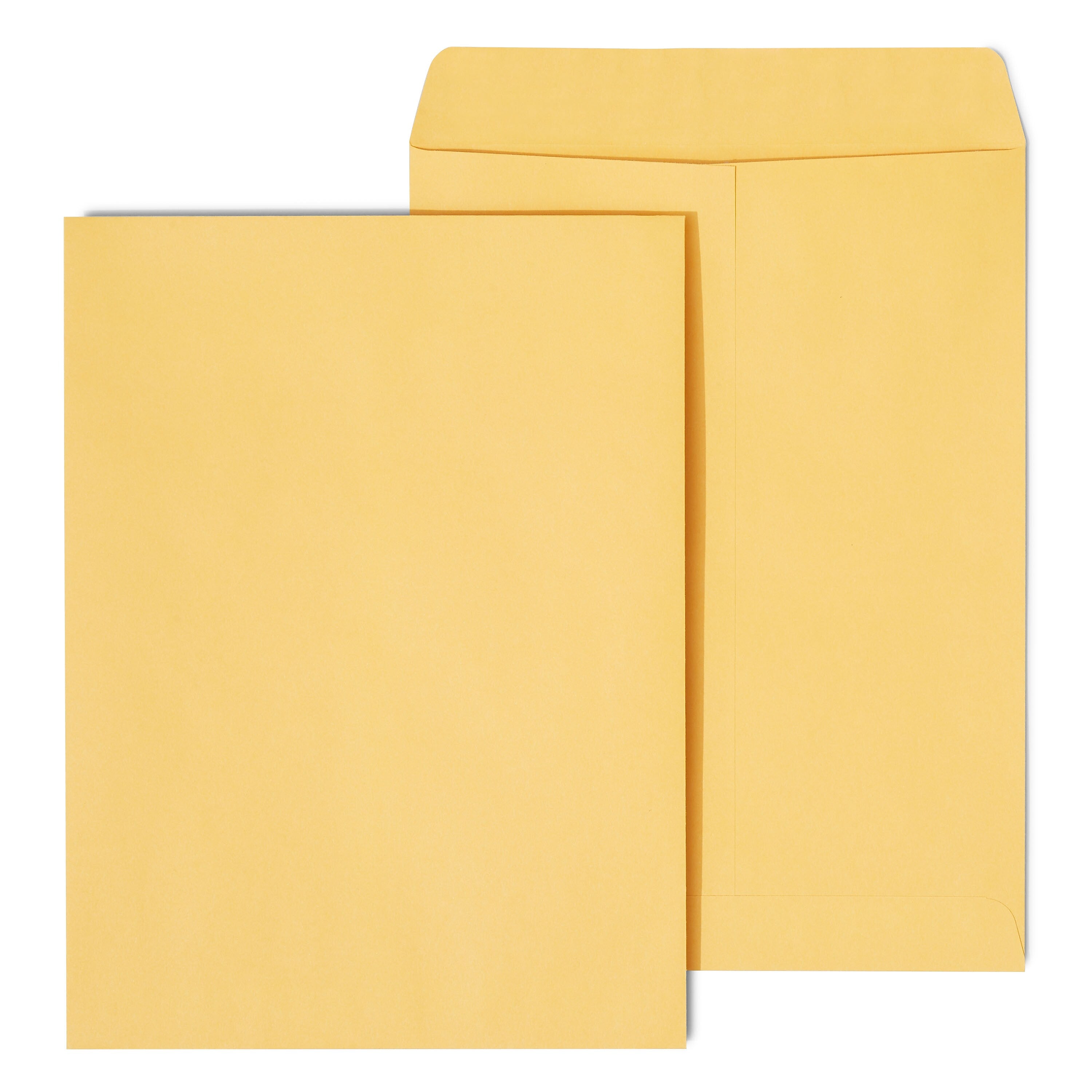 Staples Gummed Kraft Catalog Envelopes, 9"L x 12"H, Brown, 250/Box