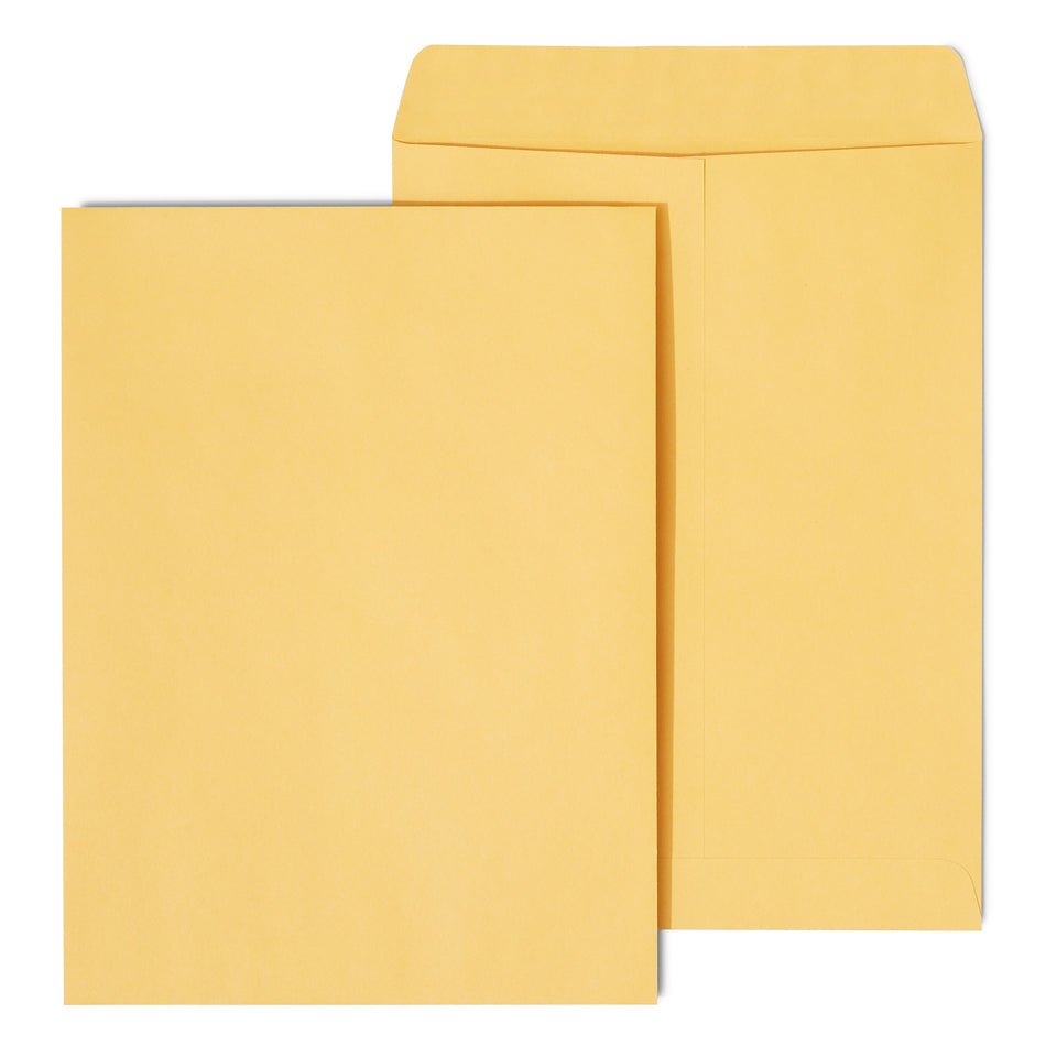 Staples Gummed Kraft Catalog Envelopes, 9"L x 12"H, Brown, 250/Box